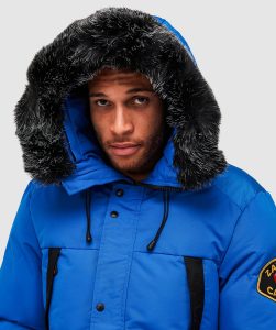 aylmer puffer fur hooded bomber jacket in united kingdom