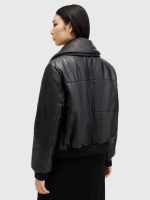 All Saints Lauren Leather Puffer Jacket​ in United Kingdom