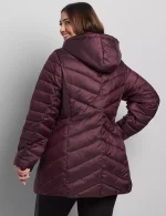 Plus Size Burgundy Puffer Jacket United Kingdom