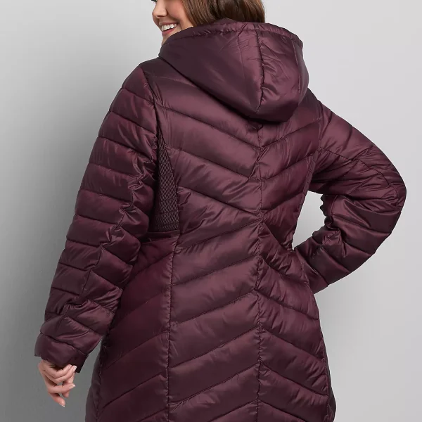 Plus Size Burgundy Puffer Jacket United Kingdom