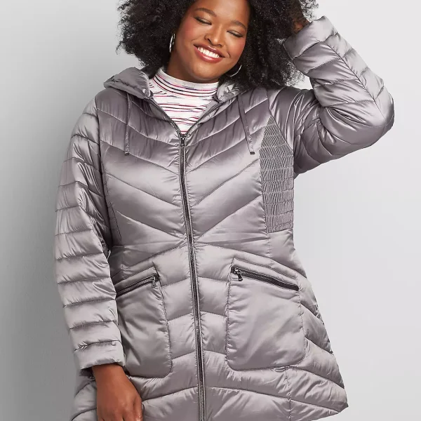 Plus Size Metallic Puffer Jacket​