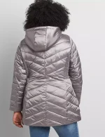 Plus Size Metallic Puffer Jacket​