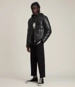 All Saints Russel Leather Puffer Jacket​