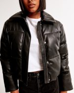 Abercrombie Faux Leather Puffer Jacket​ United Kingdom