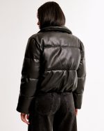 Abercrombie Faux Leather Puffer Jacket​ in UK