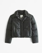 Abercrombie Faux Leather Puffer Jacket​ in United Kingdom