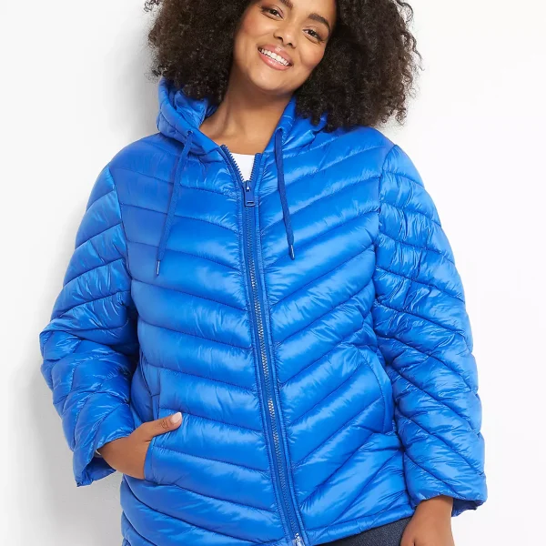 Plus Size Blue puffer jacket​