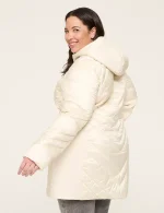 Plus Size Cream Puffer Jacket​ UK