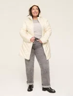 Plus Size Cream Puffer Jacket​ United kingdom