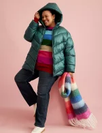 Plus Size Green Puffer Jacket​
