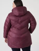 Plus Size Maroon Puffer Jacket​ UK