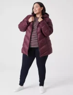 Plus Size Maroon Puffer Jacket​ United Kingdom