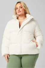 Plus Size White Puffer Jacket