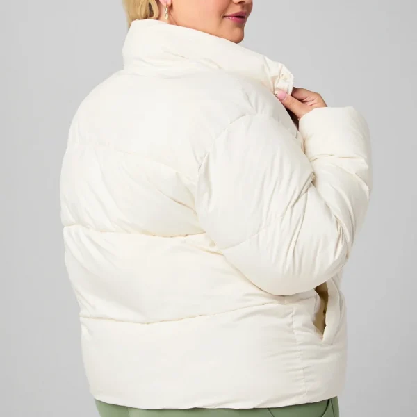 Plus Size White Puffer Jacket for Women