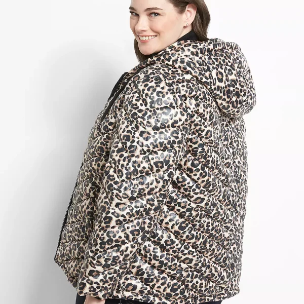 Plus Size leopard print puffer jacket​ UK