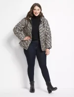 Plus Size leopard print puffer jacket​ United Kingdom