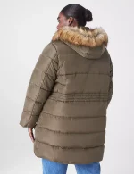 plus size olive puffer jacket​ UK