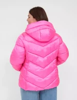 plus size pink puffer jacket​ UK