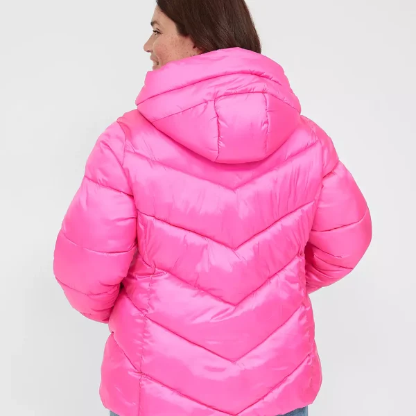 plus size pink puffer jacket​ UK