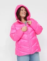 plus size pink puffer jacket​ United Kingdom