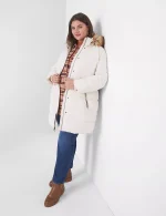plus size puffer jacket with fur hood​