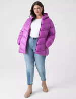 Plus Size Purple Puffer Jacket​