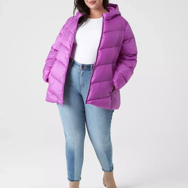 Plus Size Purple Puffer Jacket​