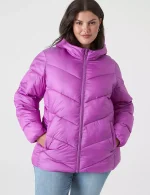 plus size purple puffer jacket​ UK