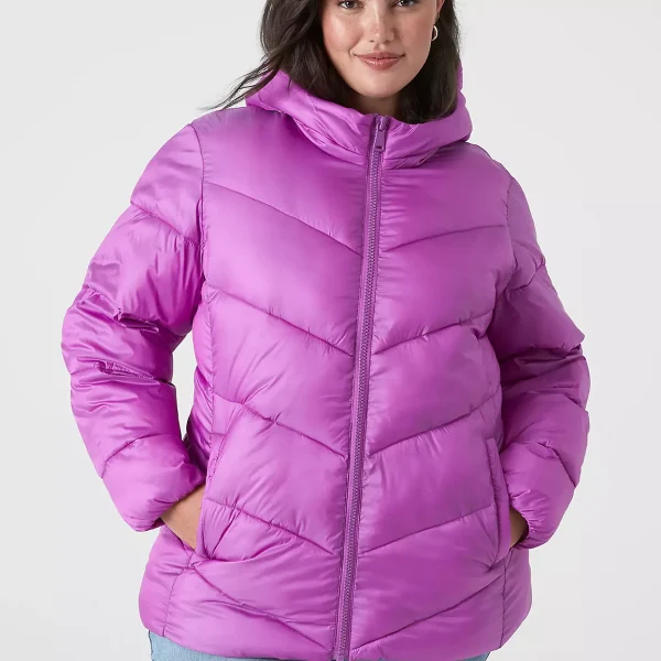 plus size purple puffer jacket​ UK
