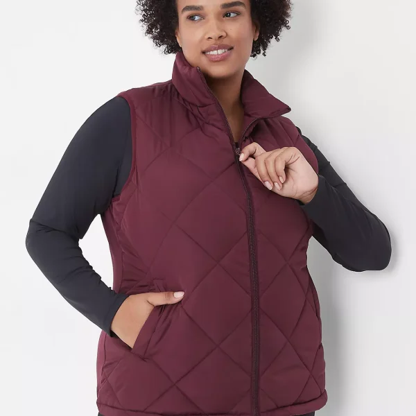plus size red puffer vest​