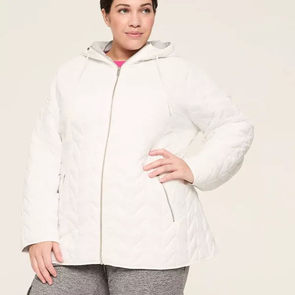 plus size white puffer vest​