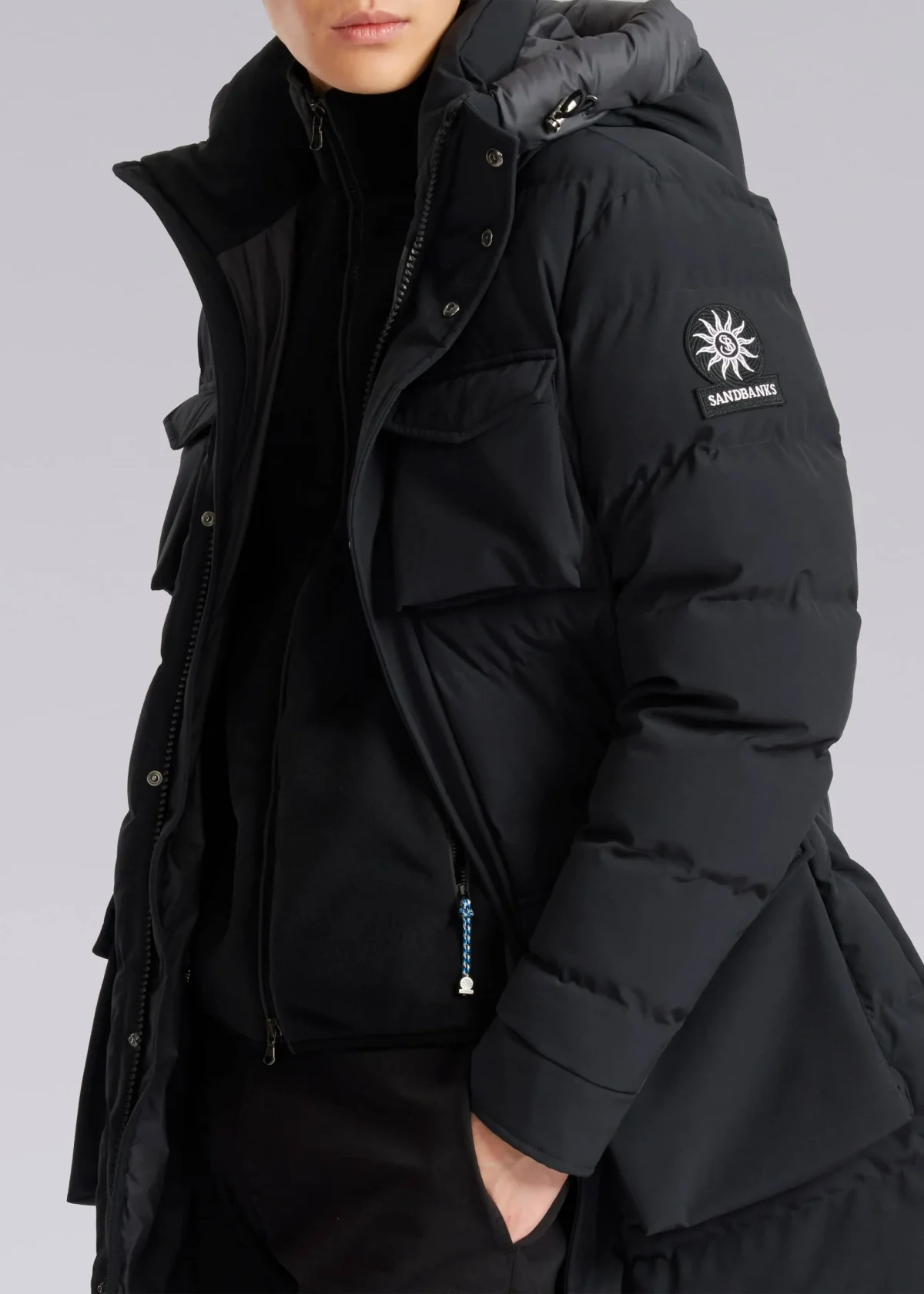 sandbanks branksome long puffer jacket UK